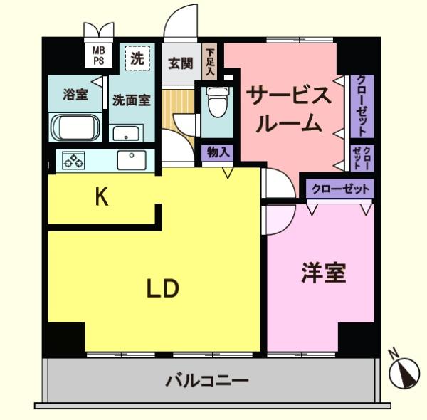 �Ԏ��} �T�[�r�X���[���̂���1LDK�I